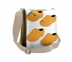 Traditional Wooden Shoes Art Messenger Bag