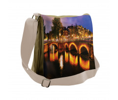 Dutch Canals and Lit Bridges Messenger Bag