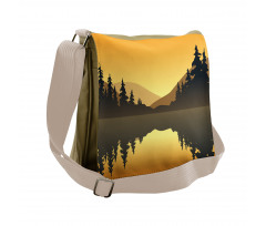 Calm Waters Hills Forest Messenger Bag