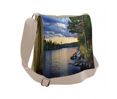 Real Life Forest Photo Messenger Bag