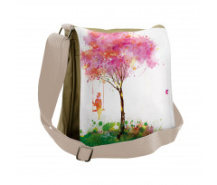 Spring Blossoming Tree Messenger Bag