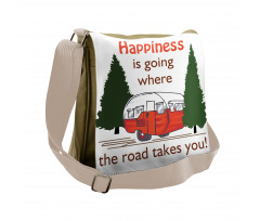 Travel Themed Typography Messenger Bag