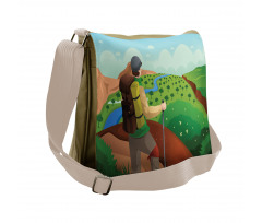 Man with a Backpack Hike Messenger Bag