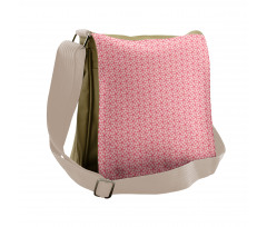 Wavy Lines and Flower Motif Messenger Bag