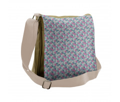 Leafy Branch and Roses Motif Messenger Bag