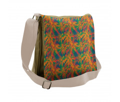 Psychedelic Like Palm Trees Messenger Bag