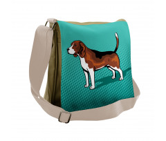 Halftone Dog Breed Graphic Messenger Bag