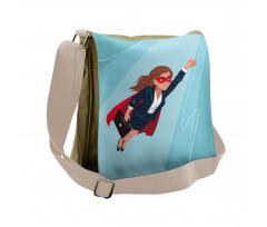 Young Superhero Woman Messenger Bag