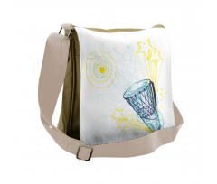 Yellow Indigo Blue Drawings Messenger Bag