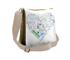 Colorful Instrument Drawings Messenger Bag