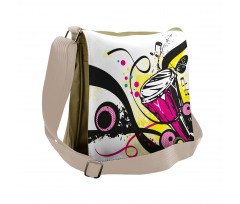 Retro Musical Abstract Art Messenger Bag