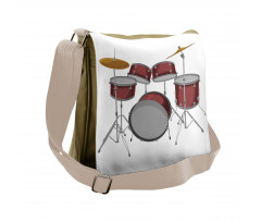 Picture of a Drum Kit Scene Messenger Bag