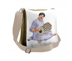 Man in Ethnic Orient Clothes Messenger Bag