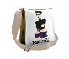 Beatnik Wording Cool Drummer Messenger Bag