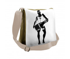 Exotic Man in Cool Sunglasses Messenger Bag