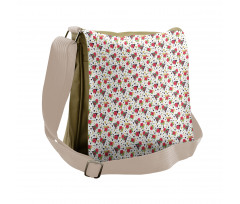 Modern Triangles and Flowers Messenger Bag