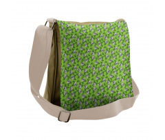 Exotic Graphic Flowers Leaves Messenger Bag