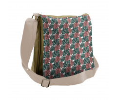 Silhouettes of Philodendron Messenger Bag