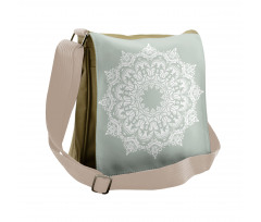 Damask Floral Motifs Messenger Bag