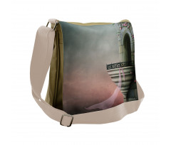 Old Medieval Tower Rose Messenger Bag