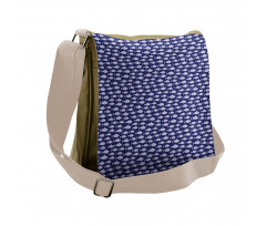 Monotone Fish Pattern Messenger Bag