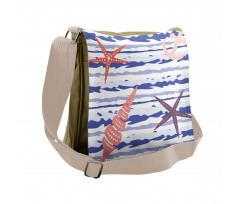 Wavy Stripes Starfish Messenger Bag