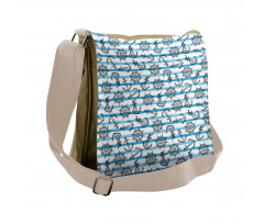 Anchor Steering Wheel Art Messenger Bag