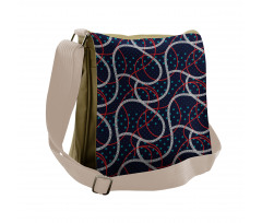 Polka Dots Ropes Graphic Messenger Bag