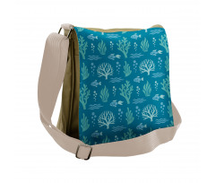 Algae Bubbles Waves Messenger Bag