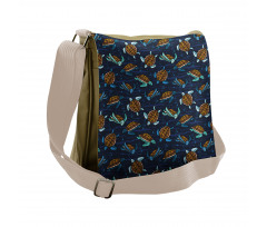 Cartoon Ocean Life Messenger Bag