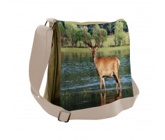 Mountain Animal in Water Messenger Bag