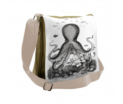 Sea Animal near a Shipwreck Messenger Bag