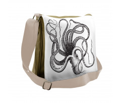 Engraved Sea Animal Image Messenger Bag