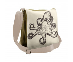 Retro Sea Animal Sketch Messenger Bag