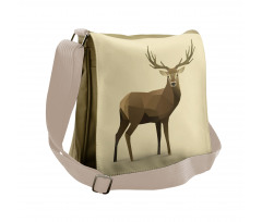 Geometric Deer Elk Graphic Messenger Bag