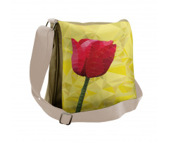 Geometric  Blooming Tulip Messenger Bag