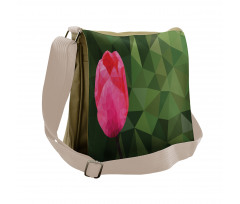 Geometric Tulip on Mosaic Messenger Bag