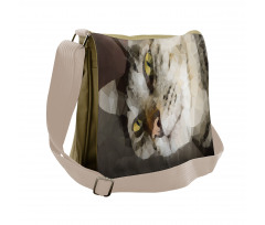 Low Poly Art Cat Portrait Messenger Bag