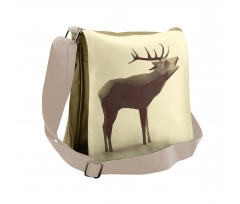 Geometric Elk Animal Art Messenger Bag