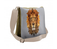 Lion in Geometric Details Messenger Bag