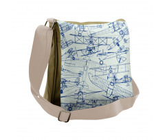 Old Airplane Drawing Messenger Bag