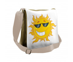 Cheerful Sun Smiling Messenger Bag