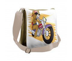 Doggie on a Motorcycle Messenger Bag