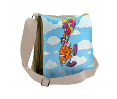 Clown Taken by His Balloons Messenger Bag