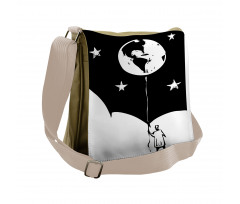 Boy Looking Up Stars Earth Messenger Bag