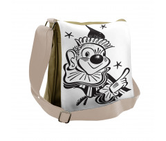 Whimsical Clown Portrait Messenger Bag