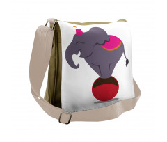 Elephant Standing on a Ball Messenger Bag