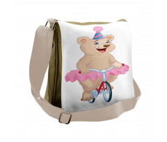 Bear in a Tutu on a Bike Messenger Bag