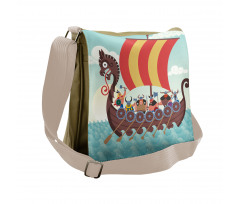 Dragon Ship and Characters Messenger Bag