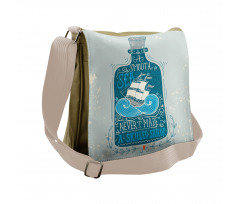 Bottle with Ship and Text Messenger Bag